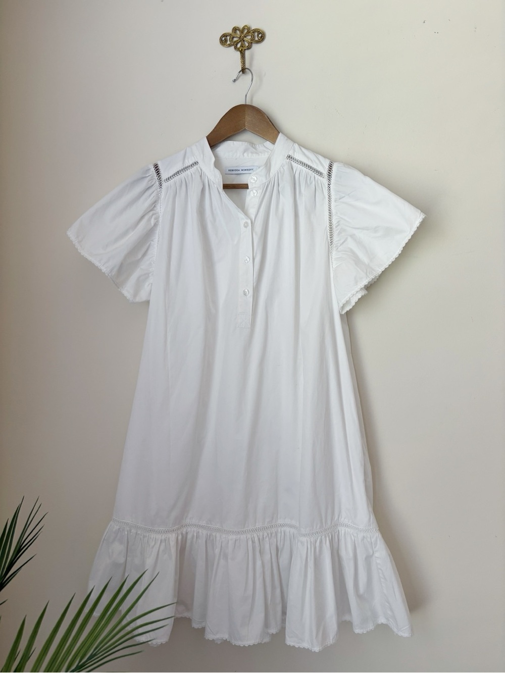 Rebecca Minkoff White Poplin Natalia Mini Dress Medium Coastal Cowgirl - Picture 4 of 9
